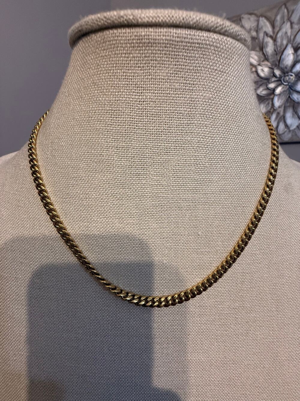 Vintage NOS 18” GLD Gold Tone Curb Chain Necklace